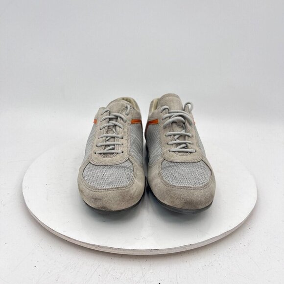 Prada Women Size EU 36.5 US 6.5 Silver Grey Orange Suede Lace Up Shoes - Picture 2 of 14